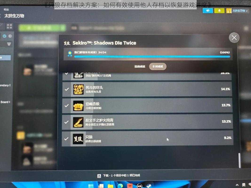《只狼存档解决方案:如何有效使用他人存档以恢复游戏进度》